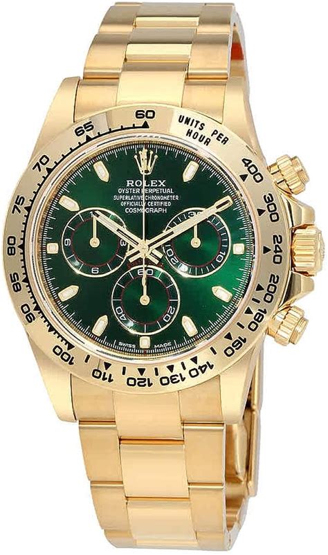 rolex daytona verde oro|Rolex gold bezel.